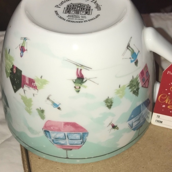 Portobello Christmas Holiday Mug Winter Skiing Scene England 20 oz. - Picture 6 of 7